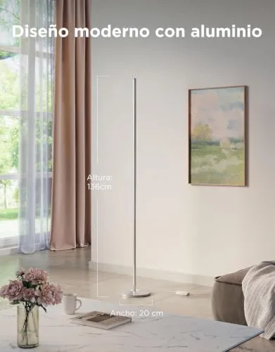 Govee ▫️ Lâmpada de pé LED RGBIC com regulação de intensidade 2700-6500K, cor prateada 7