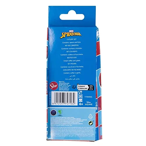 Stor ▫️ CONJUNTO DE 2 CONJUNTOS DE COBERTOS METÁLICOS SPIDERMAN ARACHNID GRID 3