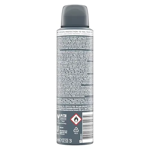 Dove ▫️ Men +Care Desodorizante em aerossol para homem Clean Comfort 72 h, 150 ml, embalagem de 6 unidades, 3