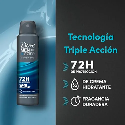Dove ▫️ Men +Care Desodorizante em aerossol para homem Clean Comfort 72 h, 150 ml, embalagem de 6 unidades, 5