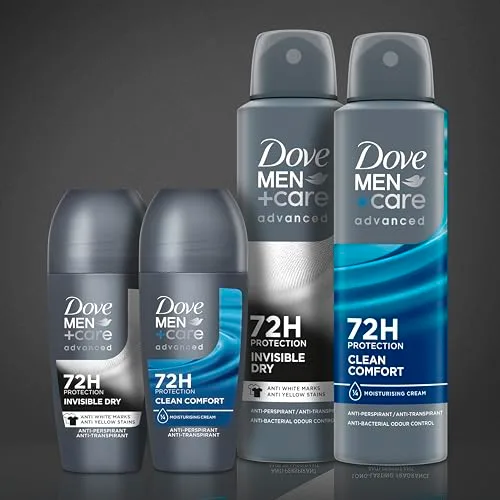 Dove ▫️ Men +Care Desodorizante em aerossol para homem Clean Comfort 72 h, 150 ml, embalagem de 6 unidades, 7