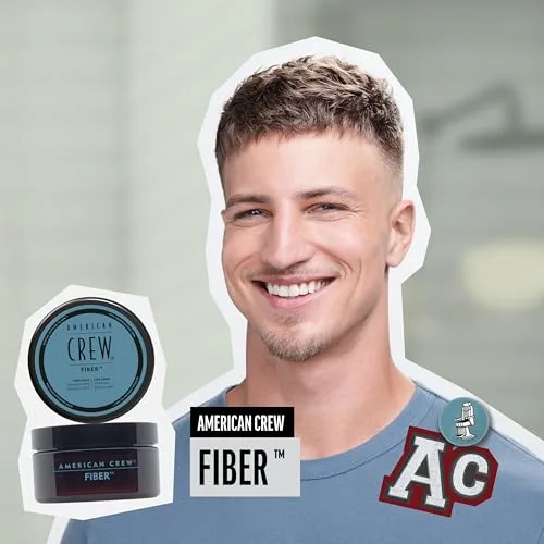 American Crew ▫️ Fiber, Cera para o cabelo masculino, fixação forte e flexível, modela e aumenta o brilho, para cabelo curto, modela e penteia o cabelo 2