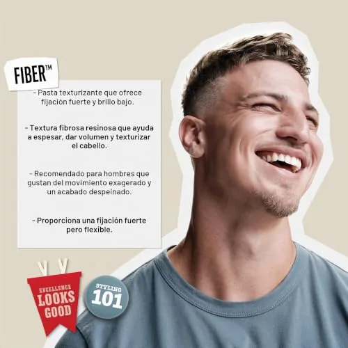 American Crew ▫️ Fiber, Cera para o cabelo masculino, fixação forte e flexível, modela e aumenta o brilho, para cabelo curto, modela e penteia o cabelo 3