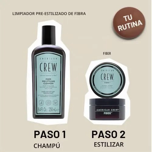American Crew ▫️ Fiber, Cera para o cabelo masculino, fixação forte e flexível, modela e aumenta o brilho, para cabelo curto, modela e penteia o cabelo 6