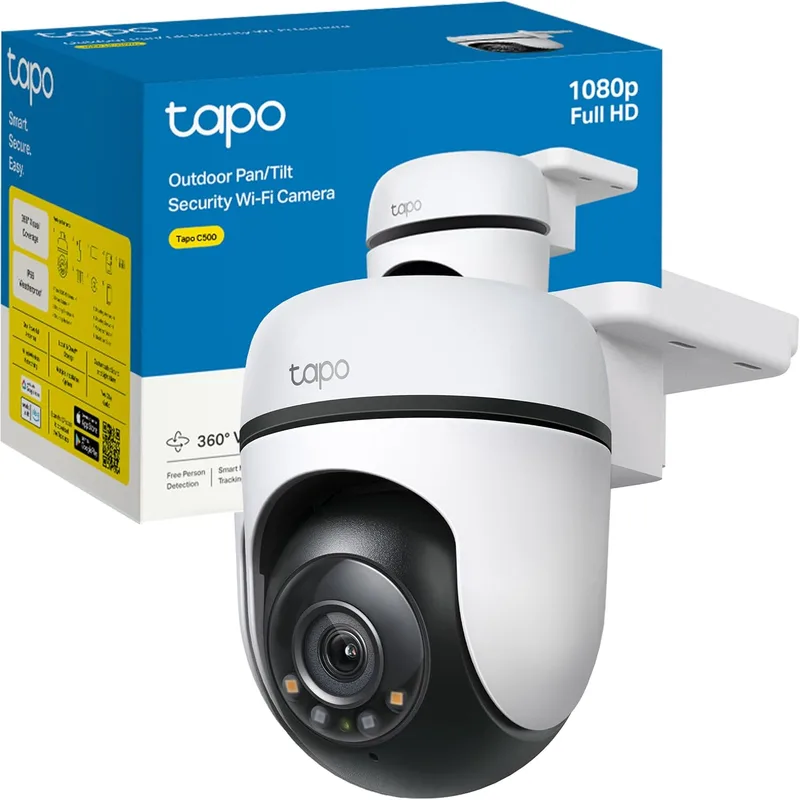 Tapo ▫️ C500 - Câmara de vigilância Wi-Fi para exterior com visão de 360º, 1080p e deteção por IA