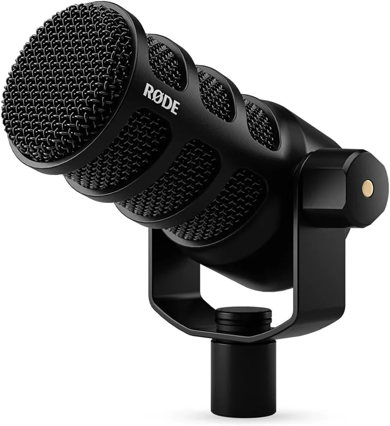 RØDE ▫️ RODE PodMic USB: Microfone dinâmico de radiodifusão com conectividade XLR e USB, microfone cardioide para podcasting, streaming e criação de conteúdos (Preto)