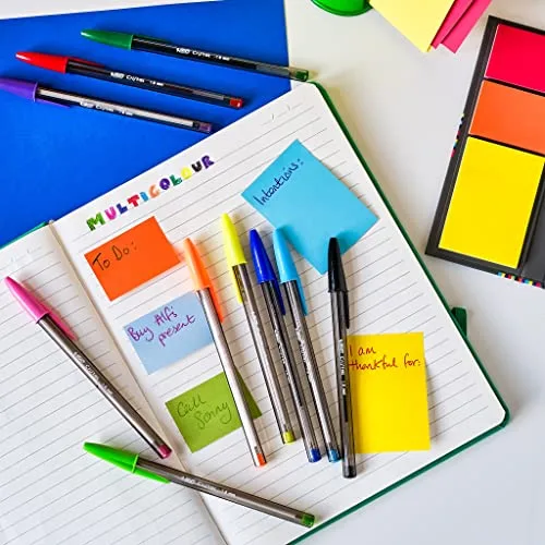 BIC ▫️ Conjunto Colourful com Fita Corretora Mini Pocket Mouse, Canetas Cristal Multicoloridas, Marcadores Highlighter Grip e Canetas de Tinta Intensity Dual Tip - Cores Sortidas, Embalagem de 23 5