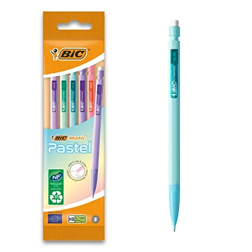 BIC ▫️ Conjunto de secretária Pastel com marcadores, portaminas, sublinhadores e canetas de ponta fina - Tinta e corpo em cores pastel variadas, embalagem de 23 unidades 5