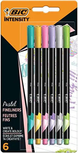 BIC ▫️ Conjunto de secretária Pastel com marcadores, portaminas, sublinhadores e canetas de ponta fina - Tinta e corpo em cores pastel variadas, embalagem de 23 unidades 6