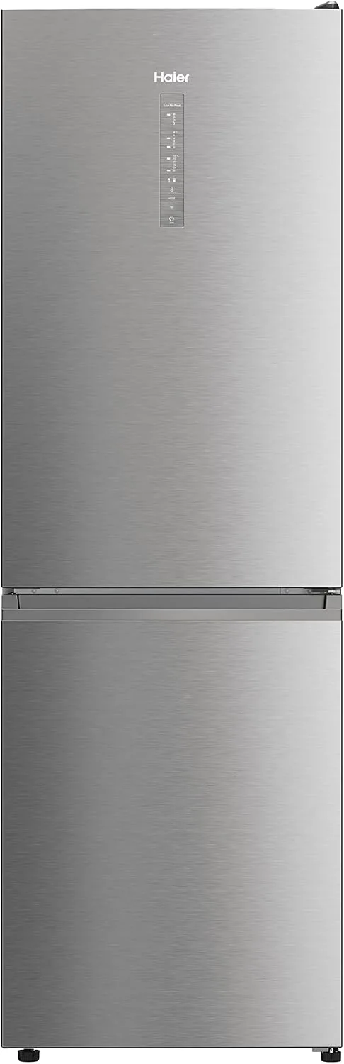 Haier ▫️ 2D Série 60 3 HDW3618DNPK - Frigorífico combinado, funções inteligentes, ligação Wi-Fi, motor inverter, gaveta «Humidity Zone», sistema «Total No Frost», compartimento para garrafas, largura de 60 cm, 341 L, iluminação LED, aço inoxidável