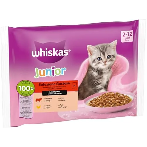 Whiskas ▫️ Duo Comida húmida em molho para gatos jovens - Mistura clássica - 13 x 4 saquinhos de 85 g 2