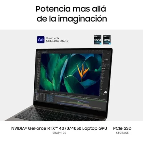 Samsung ▫️ Galaxy Book3 Ultra - Portátil de 16" com ecrã Dynamic AMOLED 2X (Intel Core i7 de 13.ª geração, 16 GB de RAM LPDDR5, SSD de 1 TB, NVIDIA RTX4050, Windows 11 Home) Grafite - Teclado QWERTY espanhol 3