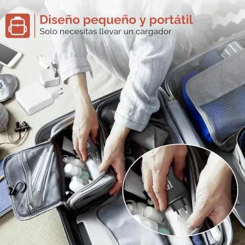 Rosaking ▫️ Carregador USB-C de 200 W, carregador rápido com tecnologia GAN III, carregador rápido USB-C de 4 portas para MacBook Air, carregador compatível com o Samsung Galaxy Book 2