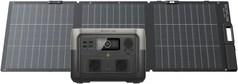 EF ECOFLOW ▫️ Estação de energia portátil ECOFLOW RIVER 2 MAX com painel solar de 160 W
