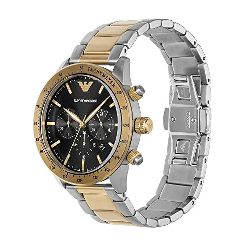Emporio Armani ▫️ Relógio para homem, movimento cronógrafo com 3 submostradores e caixa de 43 mm com bracelete em aço, pele ou silicone 4
