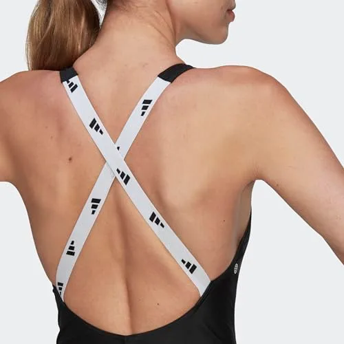 adidas ▫️ Fato de banho Tape para mulher, Preto/Branco, 38 4