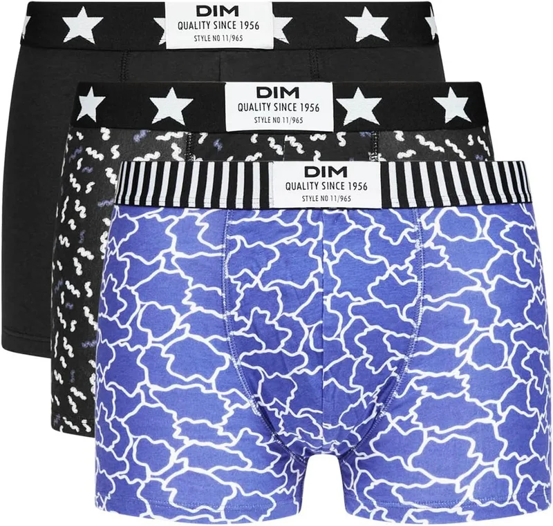 Dim ▫️ Conjunto de 3 boxers em algodão elástico «Vibes» para homem x3