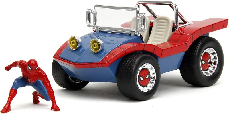 Jada ▫️ Figura do Homem-Aranha da Marvel com Buggy - Figura de ação de 4,5 cm e o Buggy de 19 cm no estilo dos quadrinhos do Homem-Aranha, a partir dos 8 anos (253225030)