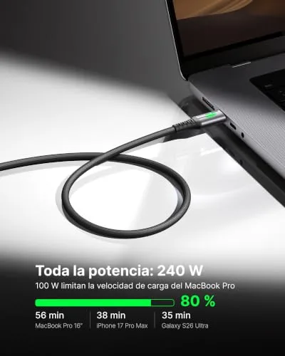INIU ▫️ 240 W Cabo USB-C de carregamento rápido, [2 m + 2 m] Cabo USB-C para Tipo C com PD 3.0 2
