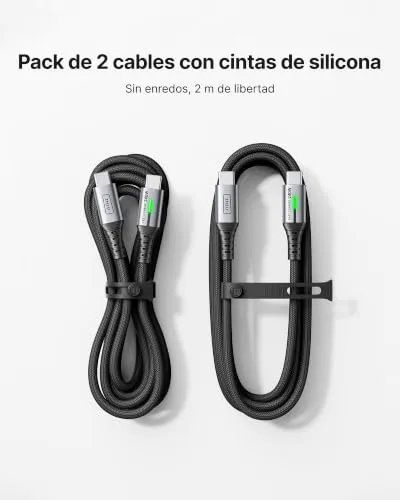 INIU ▫️ 240 W Cabo USB-C de carregamento rápido, [2 m + 2 m] Cabo USB-C para Tipo C com PD 3.0 6