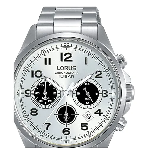 Lorus ▫️ Relógio analógico de quartzo para homem com bracelete metálico RT307KX9, prateado, bracelete 2