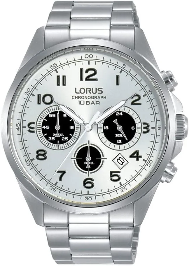 Lorus ▫️ Relógio analógico de quartzo para homem com bracelete metálico RT307KX9, prateado, bracelete