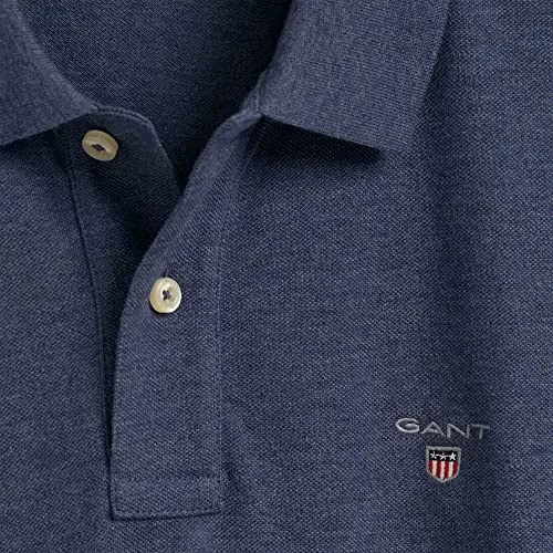 GANT ▫️ Polo de piqué para homem com emblema regular, Rich Navy 5