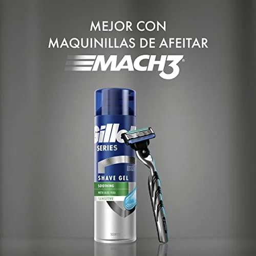 Gillette ▫️ Series Gel de Barbear Calmante com Aloé Vera, para máquina de barbear masculina, 200 ml 3