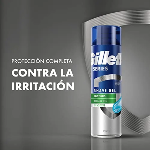 Gillette ▫️ Series Gel de Barbear Calmante com Aloé Vera, para máquina de barbear masculina, 200 ml 4