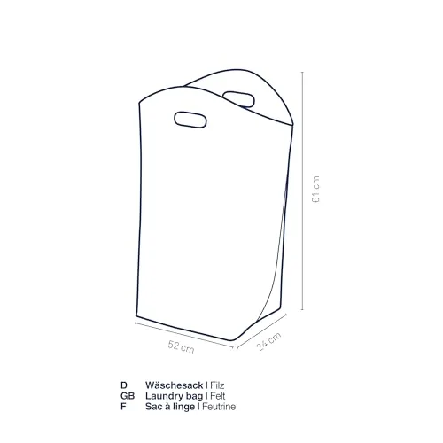 kela ▫️ Saco de roupa suja dobrável em feltro, cestos de roupa suja, cesto para roupa 61 cm, FAY, alças reforçadas, cinzento escuro 3