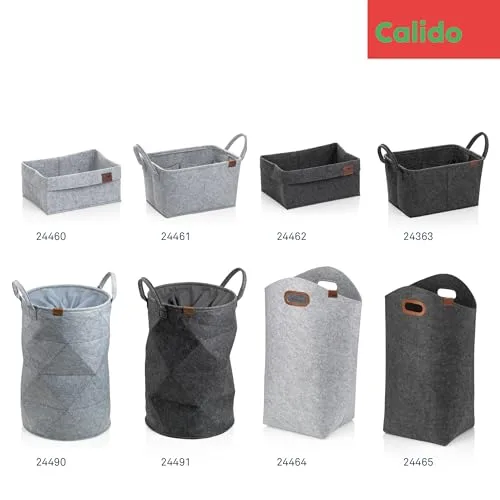 kela ▫️ Saco de roupa suja dobrável em feltro, cestos de roupa suja, cesto para roupa 61 cm, FAY, alças reforçadas, cinzento escuro 6