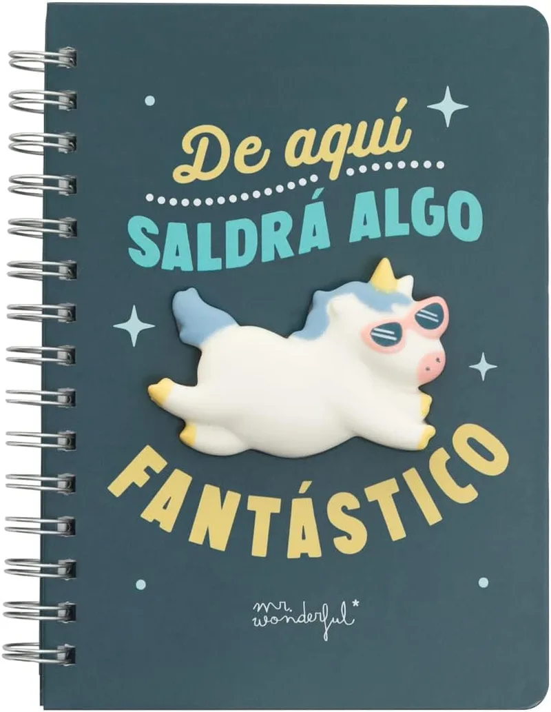 Mr. Wonderful ▫️ Caderno de unicórnio - Daqui vai sair algo fantástico