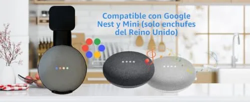 Sintron ▫️ 2X Suporte de parede para Dot 3, tomada inteligente para casa, suporte de montagem na parede para Dot 3.ª geração, suporte para altifalante, gestão integrada de cabos, compatível com Google Nest (preto) 5