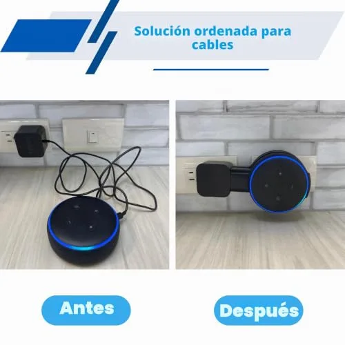 Sintron ▫️ 2X Suporte de parede para Dot 3, tomada inteligente para casa, suporte de montagem na parede para Dot 3.ª geração, suporte para altifalante, gestão integrada de cabos, compatível com Google Nest (preto) 6