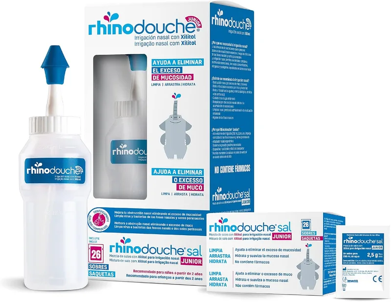 RHINODOUCHE ▫️ Junior – Lavagem nasal infantil | Pack Inicial Junior 250 ml + 26 saquetas
