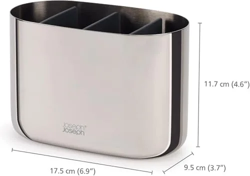Joseph Joseph ▫️ EasyStore, Suporte elegante para escova e pasta de dentes, Organização na casa de banho, Grande, Aço inoxidável 6