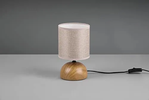 RL LIVE YOUR LIGHT ▫️ Reality Leuchten Luci R50351035 - Candeeiro de mesa (base em cerâmica, imitação de madeira, abajur em tecido, não inclui 1 lâmpada E14) 2
