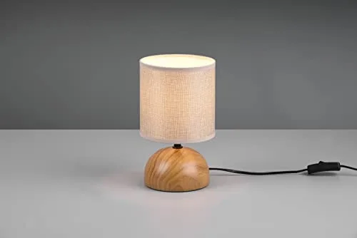 RL LIVE YOUR LIGHT ▫️ Reality Leuchten Luci R50351035 - Candeeiro de mesa (base em cerâmica, imitação de madeira, abajur em tecido, não inclui 1 lâmpada E14) 3