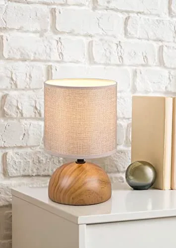 RL LIVE YOUR LIGHT ▫️ Reality Leuchten Luci R50351035 - Candeeiro de mesa (base em cerâmica, imitação de madeira, abajur em tecido, não inclui 1 lâmpada E14) 4