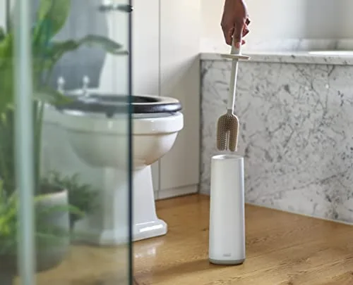 Joseph Joseph ▫️ Flex 360 - Escova de casa de banho Indoro Avançada com escova de tripla ação, anti-gotejamento, anti-obstrução e substituível, bege 3