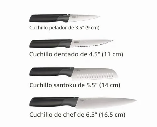 Joseph Joseph ▫️ Folio Plus, Conjunto de 8 peças, 4 facas e tábuas de cortar com estojo, Azul/Grafite 4