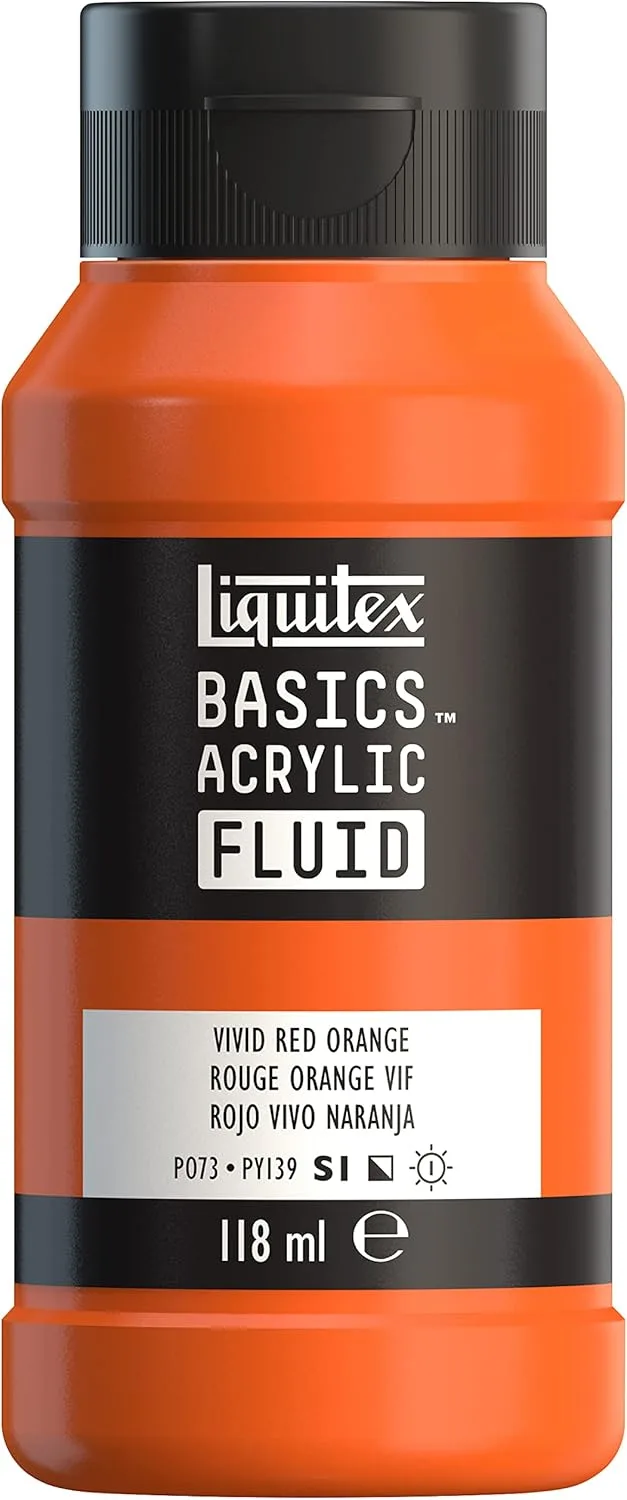 Liquitex ▫️ LQX ACRYLIC BASICS FLUID 118ML VERMELHO VIVO LARANJA