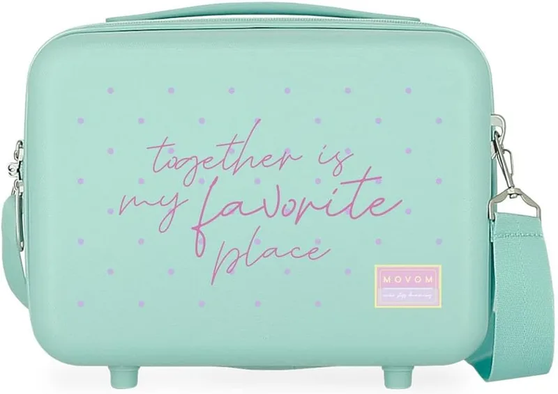MOVOM ▫️ My Favourite place Bolsa de higiene adaptável com alça de ombro azul 29 x 21 x 15 cm, rígida em ABS, 9,14 L, 0,6 kg