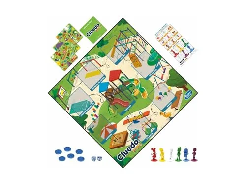 Hasbro Gaming ▫️ Cluedo Junior, Jogo de Mesa 2 em 1, Diversão com Amigos e Família, Presente para Meninos e Meninas a partir dos 4 anos, Brinquedo de Detetives, Tabuleiro com tema escolar 2