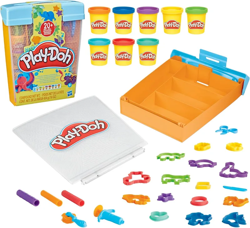 Play-Doh ▫️ Conjunto «Animais e Imaginação», Brinquedos e Atividades Manuais para Crianças com 8 potes de plasticina