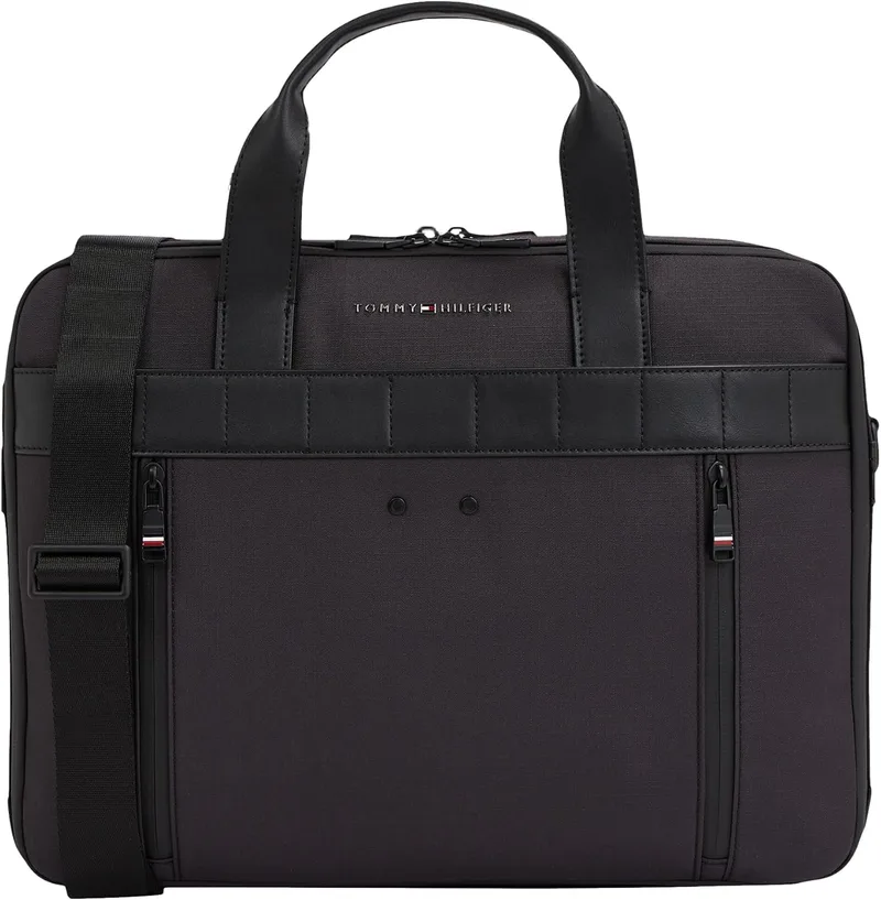 Tommy Hilfiger ▫️ TH Elevated 1985 AM0AM11578 - Saco para computador portátil, cor preta, Preto (Black), tamanho único