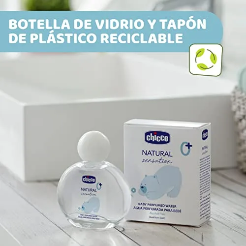 Chicco ▫️ Água Perfumada Natural Sensation, Fragrância Fresca e Delicada, Água de Colónia Sem Álcool para Bebés e Recém-nascidos, Frasco de Vidro, 100 ml 6