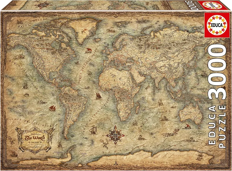 Educa ▫️ Puzzle de 3000 peças para adultos | Mapamundo. Dimensões montado: 120 x 85 cm. Inclui serviço de substituição de peças perdidas até esgotar o stock. Recomendado a partir dos 14 anos (19567)
