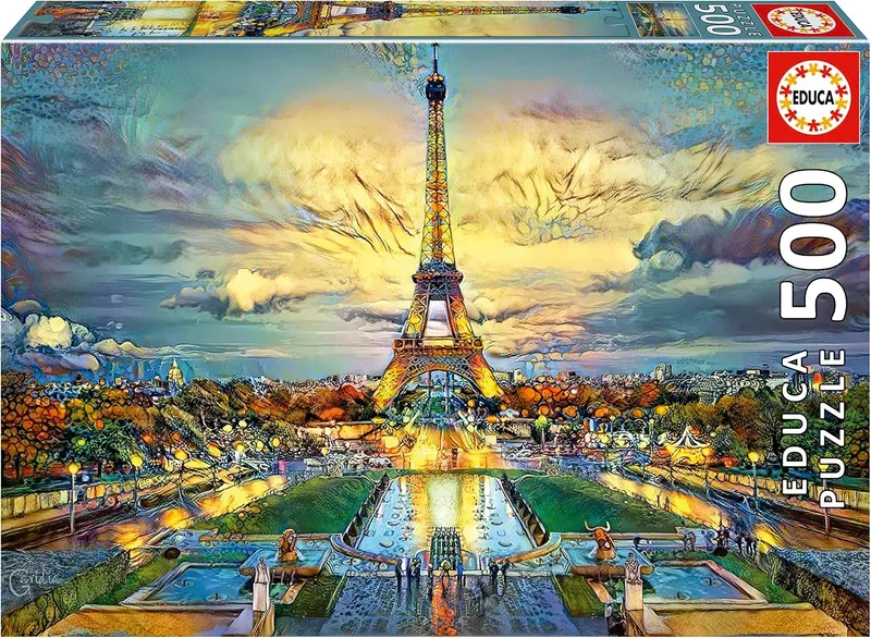 Educa ▫️ Torre Eiffel | Puzzle para adultos de 500 peças | Inclui cola Fix Puzzle | A partir dos 11 anos (19621)