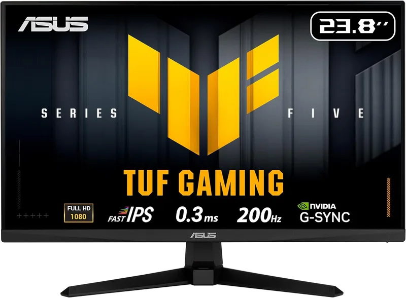 ASUS ▫️ TUF Gaming VG249Q5A - Monitor de 23,8 polegadas, painel Full HD Fast-IPS, 200 Hz, 0,3 ms, compatível com G-Sync, AMD FreeSync Premium, ELMB Sync, 99% sRGB, DisplayWidget Center, Gaming AI